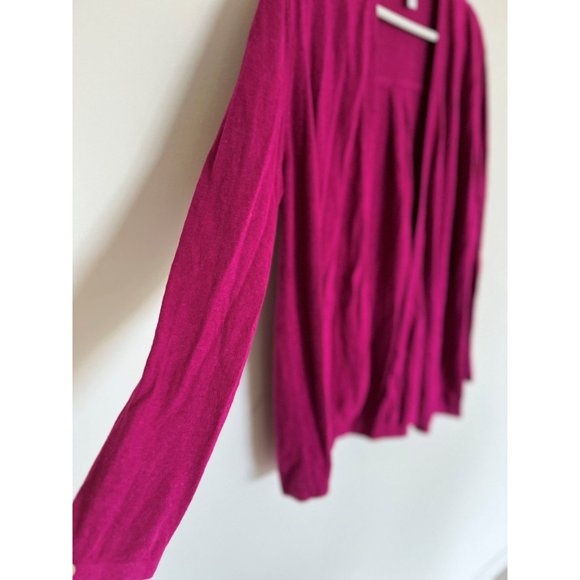 J.Jill Cardigan Sweater LP Linen Rayon Mulberry   Lightweight Preppy - Picture 5 of 5